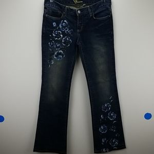 BeBe Floral Painted Jeans